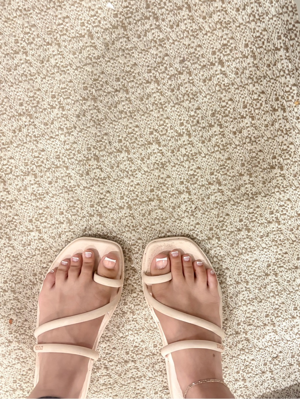 CROCS Women's Neutral Beige Strappy Square-Toe Sandals
